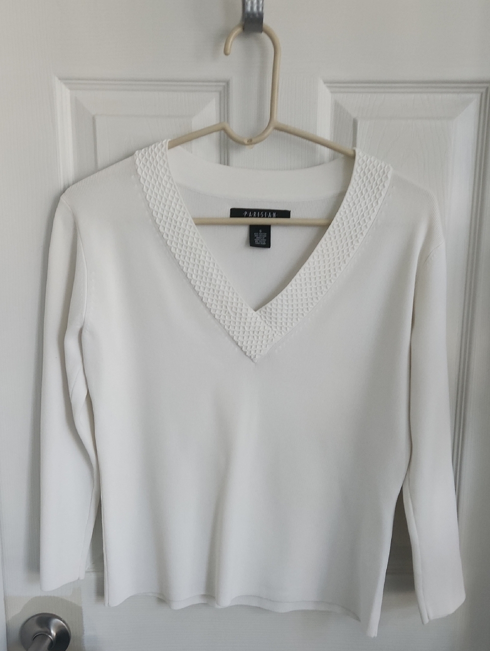 Parisian White V-Neck Top